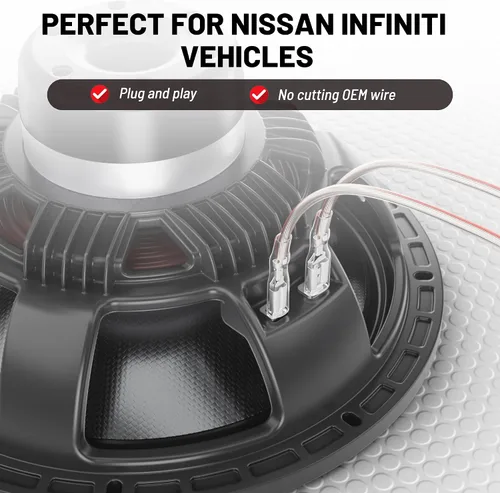 Miniatura 3 de RED WOLF Arnés de altavoz de tweeter para tablero de coche para Nissan Altima 2009-2016, Nissan Frontier 2010-2019, para Infiniti JX35 QX60