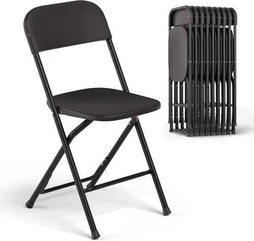 Miniatura 12 de Magshion Sillas plegables de plástico, paquete de 4 sillas de comedor plegables para bodas, fiestas, eventos, exteriores, interiores, silla ligera