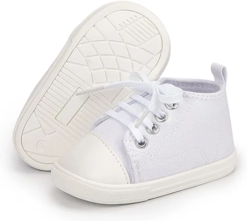 KaKaKiKi - Tenis de lona para bebé, infante, niños, tenis con suela de goma antideslizante, tenis de caramelo caminantes, primerizos, precaminando,