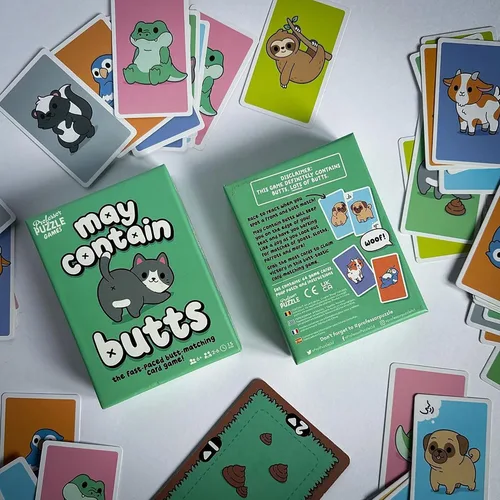 Miniatura 8 de Professor PUZZLE Puede contener traseros - Carrera para reaccionar en este juego de cartas de ritmo rápido de emparejar traseros!