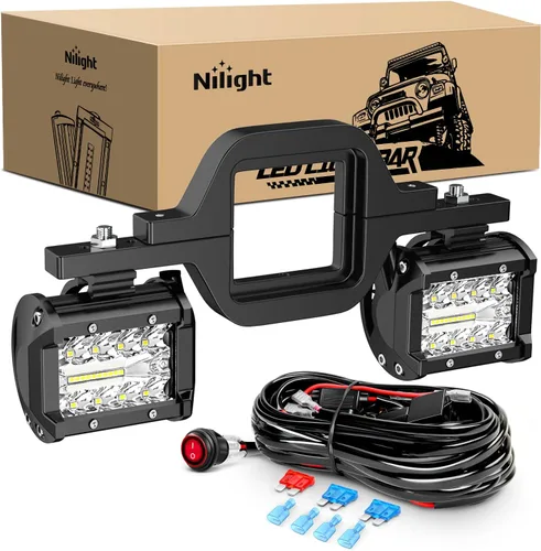 Miniatura 6 de Nilight 2 módulos LED de 4 pulgadas de 60 W con soportes de montaje de enganche de remolque de 2.5 pulgadas, luces LED de respaldo de reversa