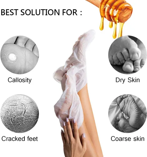 Miniatura 4 de MOND'SUB Mascarillas nutritivas para pies de miel y almendra, mascarilla hidratante de pies para piel seca para hidratar profundamente e iluminar
