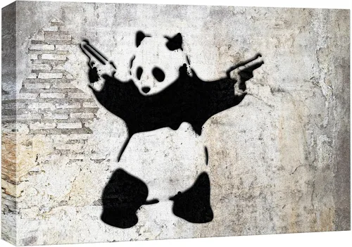 Miniatura 38 de Impresión sobre lienzo estampado Wall26 de Banksy Street, listo para colgar Siempre hay esperanza: globo de niña y corazón rojo