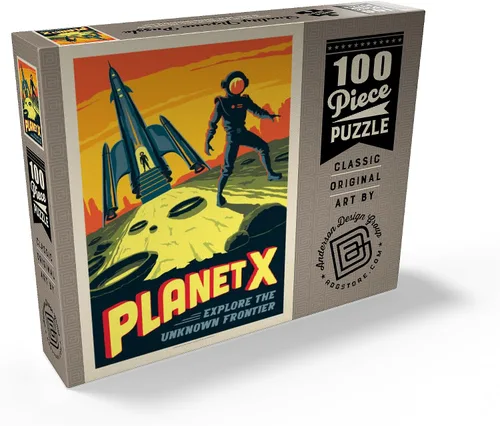 Miniatura 2 de MyPuzzle Planet X, póster vintage, rompecabezas prémium de 100 piezas para adultos