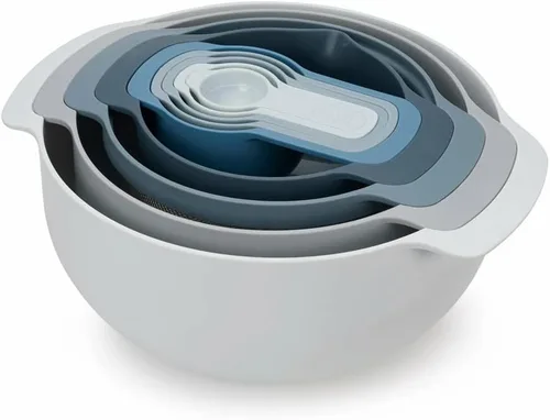 Miniatura 8 de Joseph Joseph Nest 9 Plus - Juego compacto de preparación de alimentos de 9 piezas con tazones para mezclar, tazas medidoras, tamiz y colador
