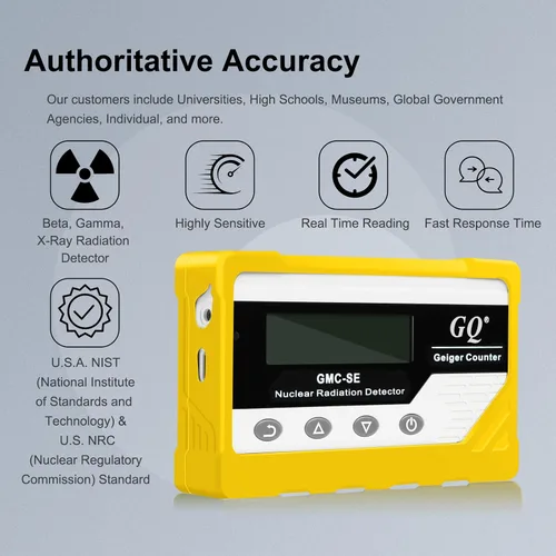 Miniatura 2 de GQ GMC-SE Geiger Detector de radiación de contador Beta Gamma de rayos X portátil Medidor de monitor de radiación nuclear digital Dosímetro