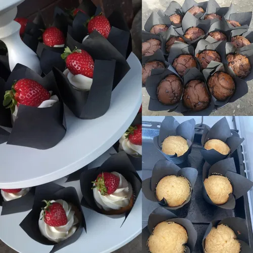 Miniatura 3 de 150 piezas de forros para magdalenas y cupcakes con tulipán, tazas de papel para hornear, envoltorios para cupcakes a prueba de grasa para Negro