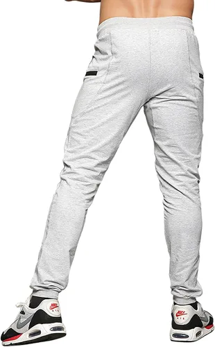 Miniatura 4 de MAIKANONG Pantalones deportivos ajustados para hombre, pantalones de entrenamiento para gimnasio, correr, atletismo, casual