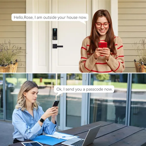 Miniatura 7 de BEBASIA Cerradura de Puerta Inteligente con Huella Digital con Juego de Manijas, Control Total por App, Teclado Táctil Digital Electrónico, Negro