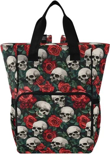 Miniatura 20 de MNSRUU Bolsa de pañales Cráneo Bolsa de pañales Mochila Bolsa de pañales de viaje para bebé Bolsas cambiantes de bebé grande, cute 66, Talla única