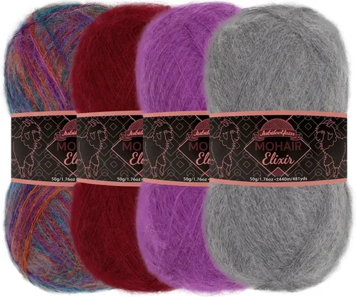 Miniatura 56 de JubileeYarn Mohair Elixir Yarn - 50g/Skein Baby Wool Blend - Cosmopolitan - 1 Skein