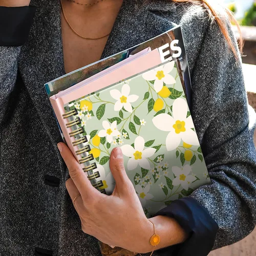 Miniatura 6 de Cuaderno con espiral, encuadernación fuerte de doble alambre con papel de primera calidad para niñas y mujeres, 60 hojas A5 con rayas