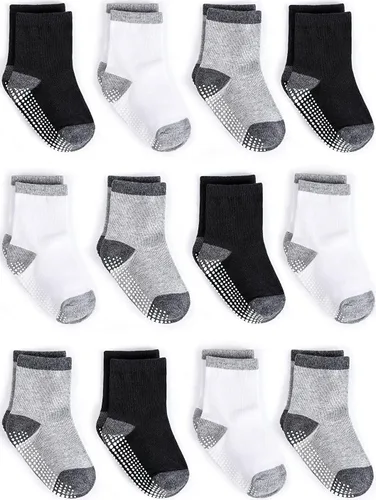 Miniatura 13 de Zaples - Calcetines con suela antideslizante y altura media para bebés, niños y niñas Negro
