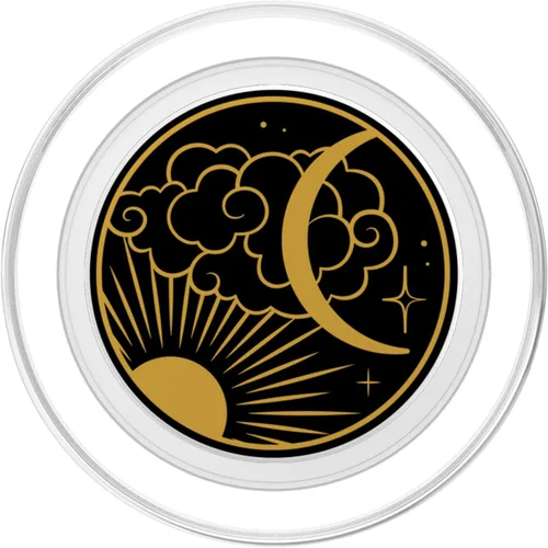 Miniatura 2 de PopSockets PopGrip vintage de Sun Stars Mystical Galaxy Wicca Space Crescent Moon PopSockets PopGrip: agarre intercambiable para teléfonos