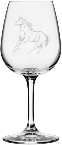 Miniatura 27 de Morgan Body Horse - Copa de vino grabada multiusos (12.75 onzas)