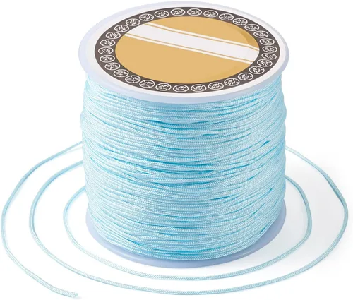 Miniatura 26 de Pandahall - Cordón de nailon para joyería de 109 yardas, cuerda de anudación china de hilo de macramé para joyería Kumihimo (vara dorada)