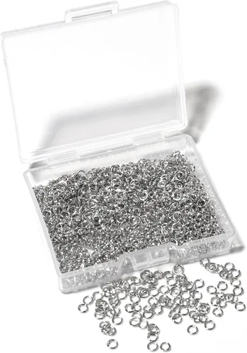 Miniatura 16 de 1600 piezas de anillos abiertos de plata para hacer joyas, juego de anillos de plata bañada en plata para joyería