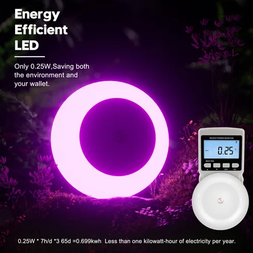 Miniatura 8 de fesnne Luz Nocturna, Luces Nocturnas Enchufables en la Pared, Sensor de Atardecer a Amanecer, Luz Nocturna LED Rosa 0.5W, Juego de 2 Luces Nocturnas