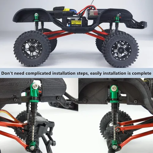 Miniatura 2 de MORLORDY Aleación de aluminio 4 piezas RC Shock 1.890 in amortiguadores ajustables amortiguadores para choques SCX24 1.890 in actualizaciones 1/24