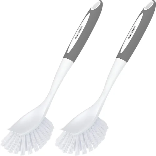 Miniatura 9 de Amazer Cepillo para Platos, Paquete de 2 Cepillos Fregaplatos con Mango, Cepillos para Platos de Cocina, Cepillo de Fregar con Cerdas Rígidas