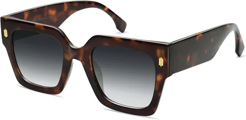 Miniatura 9 de SOJOS Gafas de sol cuadradas vintage de gran tamaño para mujer, estilo retro, de lujo, grandes, UV400 SJ2194