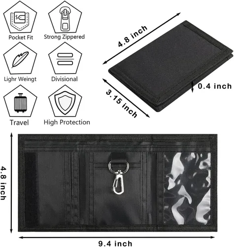Miniatura 3 de Lamiza Billetera para niños y niñas, adolescentes, billetera de lona para niños, bonitas carteras con cremallera para jóvenes con bolsillo