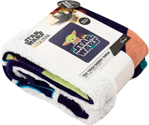Miniatura 4 de Northwest Star Wars - The Mandalorian - Manta Sherpa con tacto de seda, 40 x 50 pulgadas, Snack is The Way