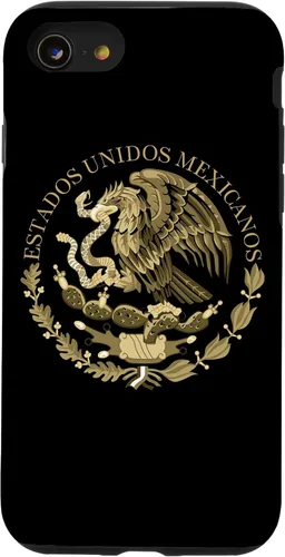 Miniatura 18 de iPhone 12 Pro Max Bandera de México sello del escudo de armas en caso sepia