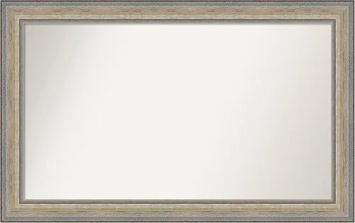 Miniatura 198 de Amanti Art Espejo de baño plateado para sobre fregadero, 28 x 47 pulgadas, espejo rectangular de plata imperial, marco de madera tradicional de gran