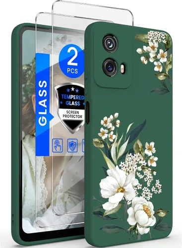Miniatura 14 de Yucenx Funda para Motorola Moto G 5G 2024 de 6.6 pulgadas, funda de silicona líquida floral para niñas y mujeres, a prueba de golpes, antiarañazos