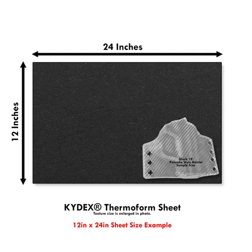 Miniatura 6 de KYDEX - Hoja termoformada (textura de policarbonato) - (0.093 de grosor) - (12 x 24 pulgadas) - (negro) - (3 hojas) - para hacer funda de bricolaje