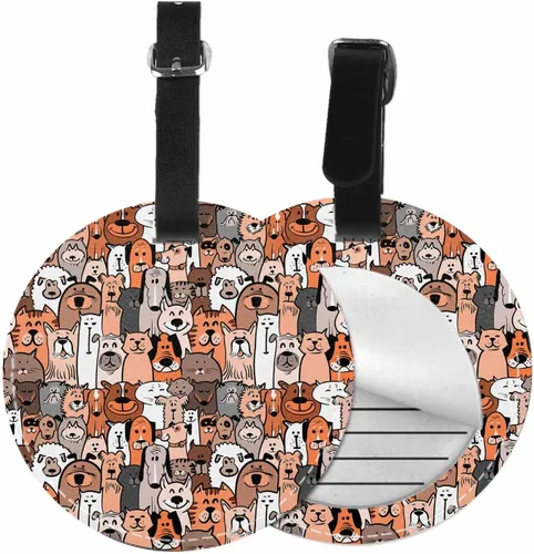 TKS MITLAN Lindas etiquetas de equipaje para maletas para perros, gatos marrones, cachorros, maletas de equipaje de cuero doméstico, etiqueta de