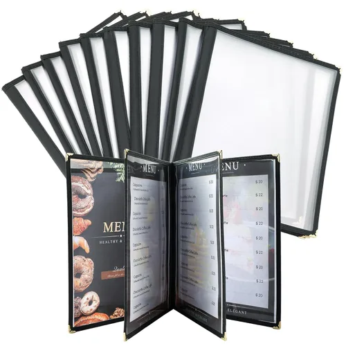 Miniatura 9 de 8.5 x 11 Pulgadas Cubiertas de Menú, Paquete de 10 1 Página 2 Vistas Fundas de Menú con Vista Clara Soporte de Menú para Cocina, Suministros