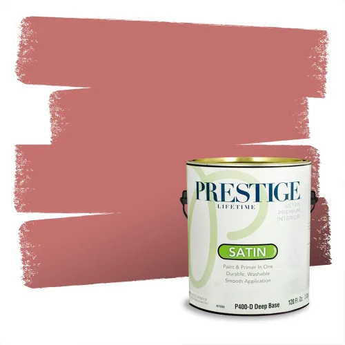 Miniatura 525 de Prestige Paints Pintura exterior e imprimación en uno, 1 galón, plano, coincidencia comparable de Valspar* Amber Rose*