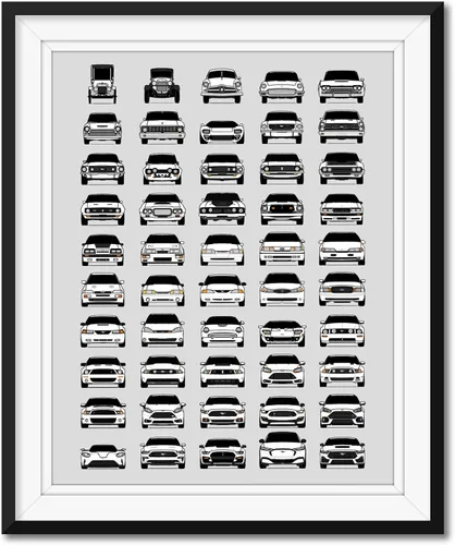 Miniatura 8 de Custom Car Posters Handmade Poster compatible with Ford Evolution Print Wall Art Décor of the Best of Ford Generations - American, 8x10 Satin Print