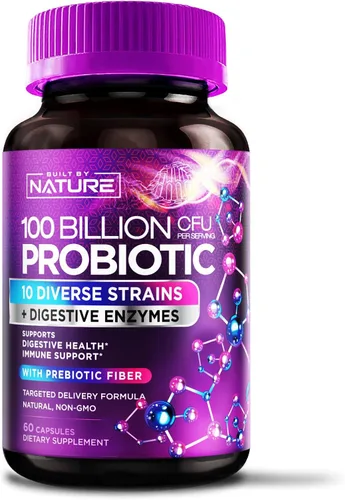 Probiótico de 100 mil millones de UFC, suplemento diario para la salud intestinal digestiva para hombres y mujeres, Lactobacillus acidophilus,