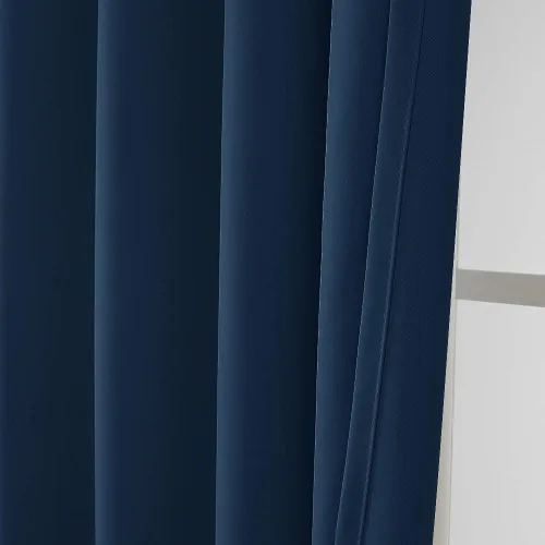 Miniatura 4 de Fire Retardant Blackout Curtains, Grommet Top, NFPA 701 Certified Flame Resistant Drape, Room Darkening for Dorm/Classroom, 2 Panels, Navy Blue