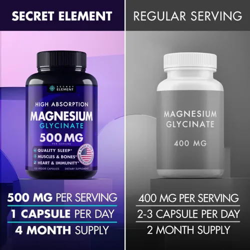 Miniatura 3 de Cápsulas de glicinato de magnesio de 500 MG, suplemento de magnesio para adultos y niños con Kava Kava, alta absorción, vegano y sin OMG, 120