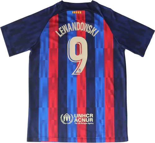 Miniatura 3 de CEKFAX 20222023 Barca Home #9 Robert Lewandowski Football Soccer Kids Jersey Shorts Socks Set Juvenil Tallas