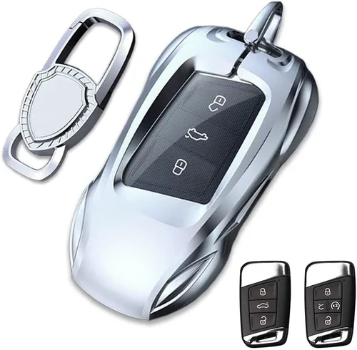 Miniatura 11 de Funda de metal de aleación de zinc para llavero de automóvil, compatible con Volkswagen, VW, Atlas, Golf, Alltrack, Jetta, Passat, Arteon, Tiguan