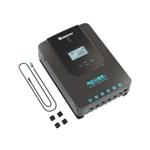 Miniatura 9 de Renogy Controlador de carga solar Rover 20A 12V24V Auto DC Entrada MPPT Controladores de carga para paneles solares LCD ajustable