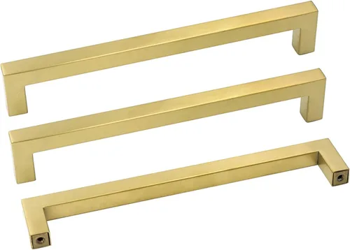 Miniatura 24 de Goldenwarm Paquete de 10 pomos negros para gabinetes, pomos cuadrados mate para armarios, barra en T moderna, herrajes negros para tiradores
