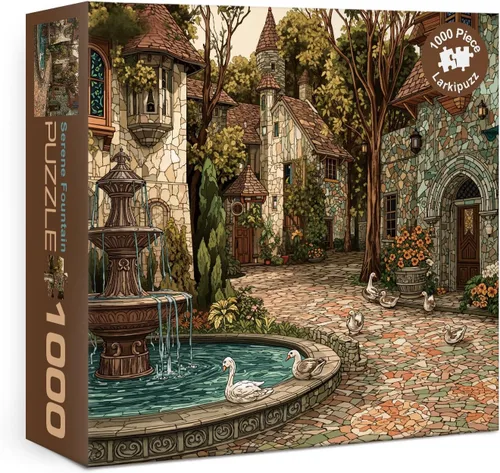 Miniatura 12 de Hermoso rompecabezas de corte de papel de paisaje para adultos, 1000 piezas, rompecabezas estético de árbol de barco luna, rompecabezas de arte azul