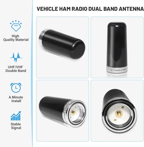 Miniatura 8 de Anina Antena GMRS de ganancia 3DB con montaje NMO, UHF de doble banda VHF 136-174MHz 400-470MHz, antena de 3.5 pulgadas, conexión NMO para Midland