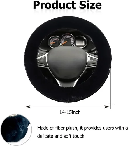 Miniatura 2 de Funda para Volante QKWL, Funda para Volante de Coche Esponjosa, Suave y Cómoda, Antideslizante y Duradera, Adecuada para Volantes de la mayoría