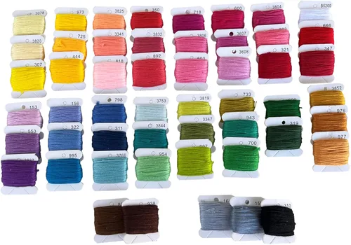 Hilo de bordar, hilo de bordado a mano de 52 colores arcoíris en bobinas, cuerda de pulsera de amistad, suministros de punto de cruz, hilos para