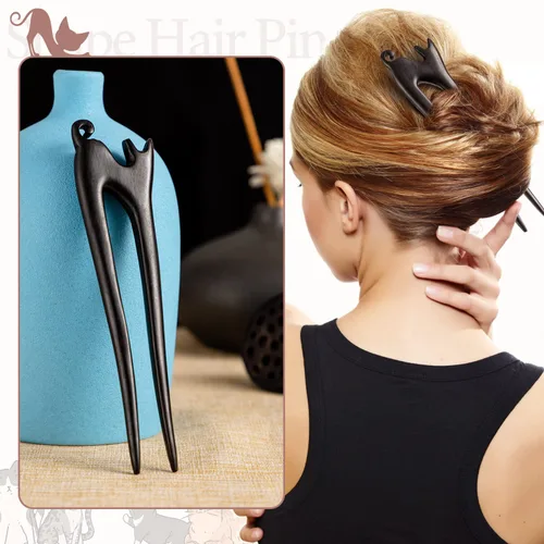 Miniatura 5 de 2 unidades de palillos de madera para el cabello, horquillas de cabello con torsión francesa, hechas a mano de ébano y sándalo, palillos