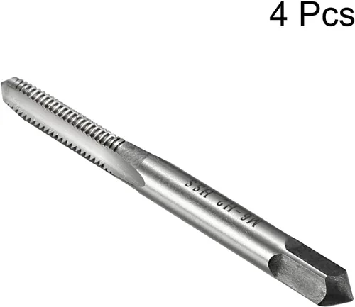 Miniatura 3 de uxcell 4 unids roscas métricas M6 x 1 H2 de acero de alta velocidad flautas rectas máquina roscado roscado herramientas de reparación