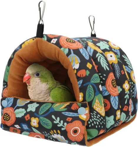 Miniatura 8 de Wontee Casa de Nido de Pájaros Refugio Cálido de Invierno Cabaña Acogedora Cama para Pájaros Hamaca Colgante para Loros Periquitos Caiques Senegal
