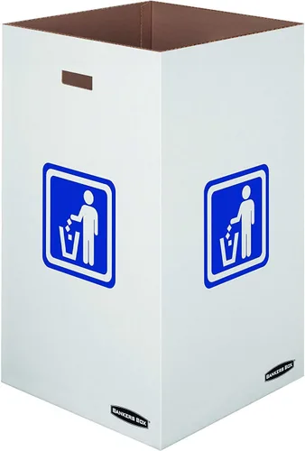 Bankers Box Contenedores medianos de cartón corrugado para basura y reciclaje, 42 galones, 10 cada uno (7320101), caja de 8